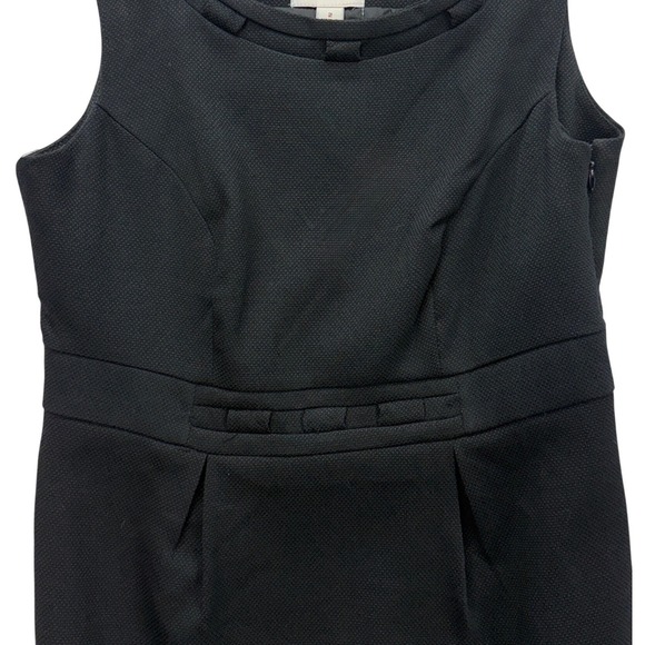 Merona Sheath Dress Women 2 Black Sleeveless Piqué Textured Career LBD Office - Picture 9 of 12